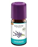 Baldini Bio Lavendelöl 5ml - 100% Naturreines Ätherisches Öl - Lebensmittelqualität - Vegan - für Speisen, Getränke & Aroma Diffuser - aus Italien