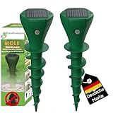 EdenGardens® 2er Pack 'MOLE Repeller' Maulwurf Vertreiber bestes Mittel gegen Wühlmäuse & Maulwurf - Maulwurfschreck Solar Testsieger Beste Maulwurfabwehr OHNE Karbid gegen Maulwürfe