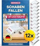 GEROBUG Profi Schabenfalle 12 STK. inkl. Ködertabletten zur Befallsermittlung von Schaben in Allen Wohnräumen - Inkl. Ebook mit Tipps zur Schaben-Bekämpfung