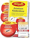 Aeroxon – Ameisenköderdose für Innen (3 Dosen)– Ameisenfalle, Ameisen Köderdose Draußen und Innen, Ameisenfallen für Innen, einfache Anwendung