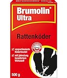 Brumolin Ultra Rattenköder, auslegefertige Portionsköder mit zuverlässiger Wirkung gegen Ratten, 500g Faltschachtel